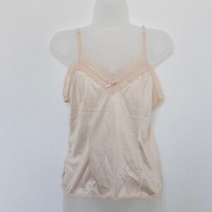 Y2K‎ Victoria's Secret Womens Cami Top Size M Lace Bow Coquette Lingerie Dainty